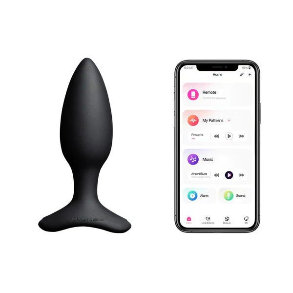 Lovense Hush 2 - 1.5" Bluetooth Vibrating Butt Plug - Black