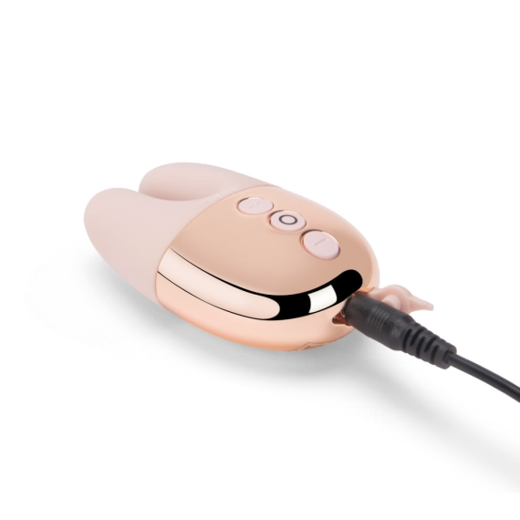 Le Wand Double Vibe in Rose Gold with bunny-ear tips