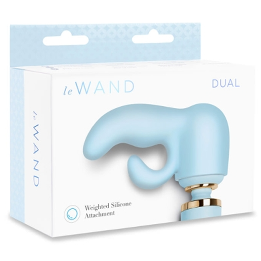 Le Wand Dual Silicone Attachment with curved internal shaft and rabbit arm
