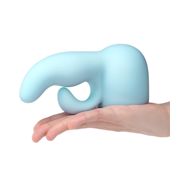 Rose gold silicone rabbit attachment for full-size wand vibrators
