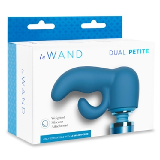 Le Wand Dual Petite Silicone Attachment with curved shaft and rabbit arm