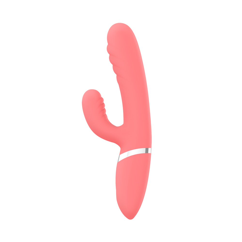 Nobu Lyra Warwing Dual Vibrator – Coral silicone dual stimulator with 36 functions and warming feature