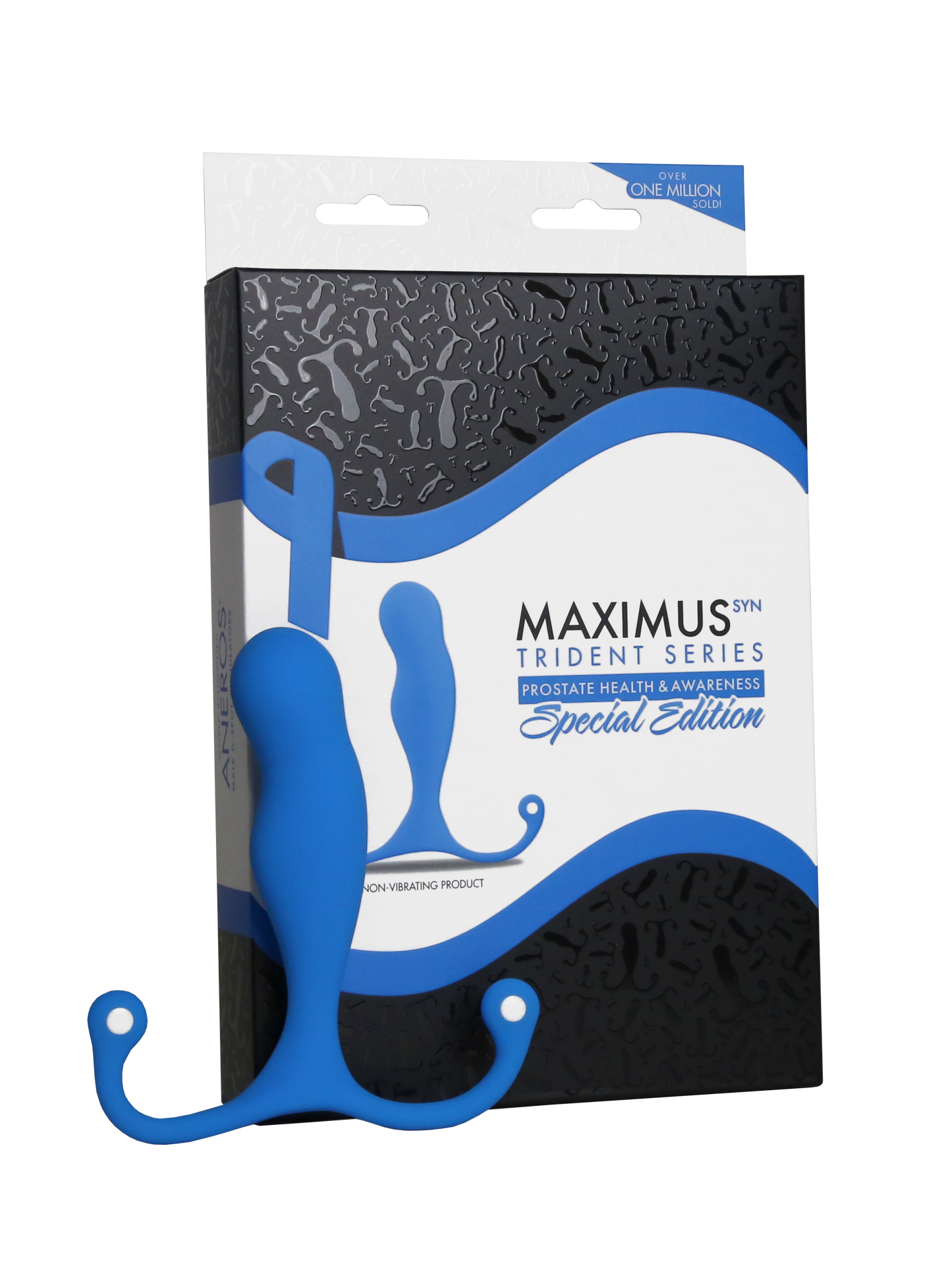 Aneros Maximus Syn Trident Blue – angled side view