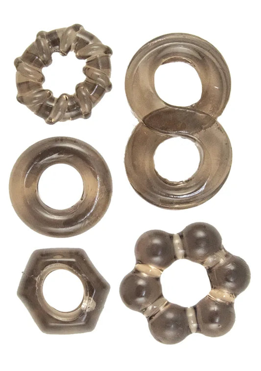 Nasstoys Enhancer Five-Piece Cock Ring Set Black