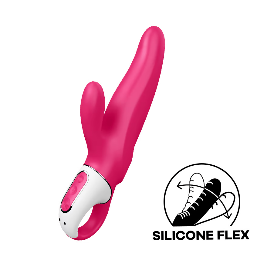 Satisfyer Mr. Rabbit Pink Vibrator – Dual motor silicone vibrator with flexible shaft and clitoral stimulator