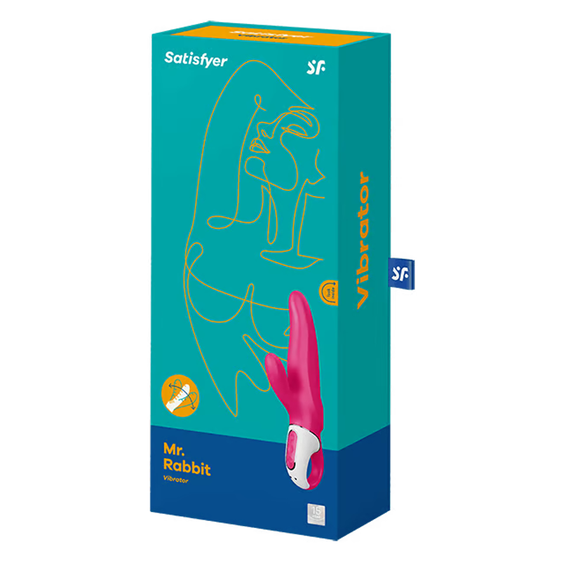 Satisfyer Mr. Rabbit Pink Vibrator – Dual motor silicone vibrator with flexible shaft and clitoral stimulator