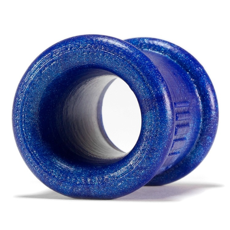 Oxballs Neo Tall Blueballs Metallic – 2-Inch Platinum Silicone Ballstretcher with Sleek Industrial Design