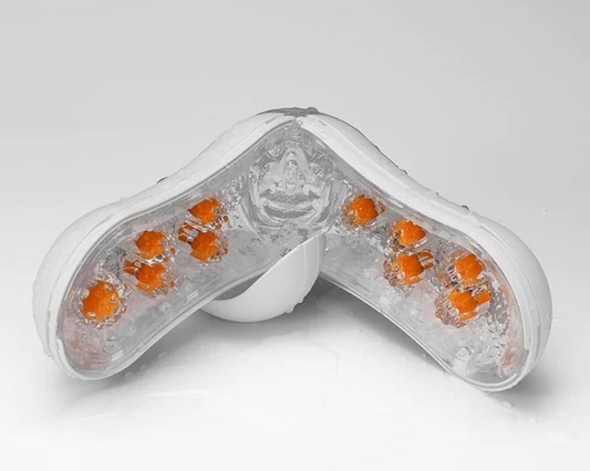 Tenga Flip Orb Orange Crash – Reusable flip-open masturbator with pressure pads and internal orbs