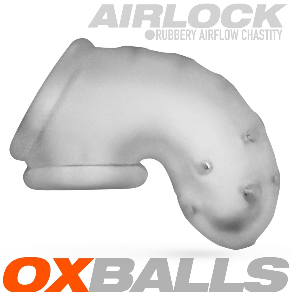 Oxballs Airlock Electro Chastity Cage - CLEAR ICE