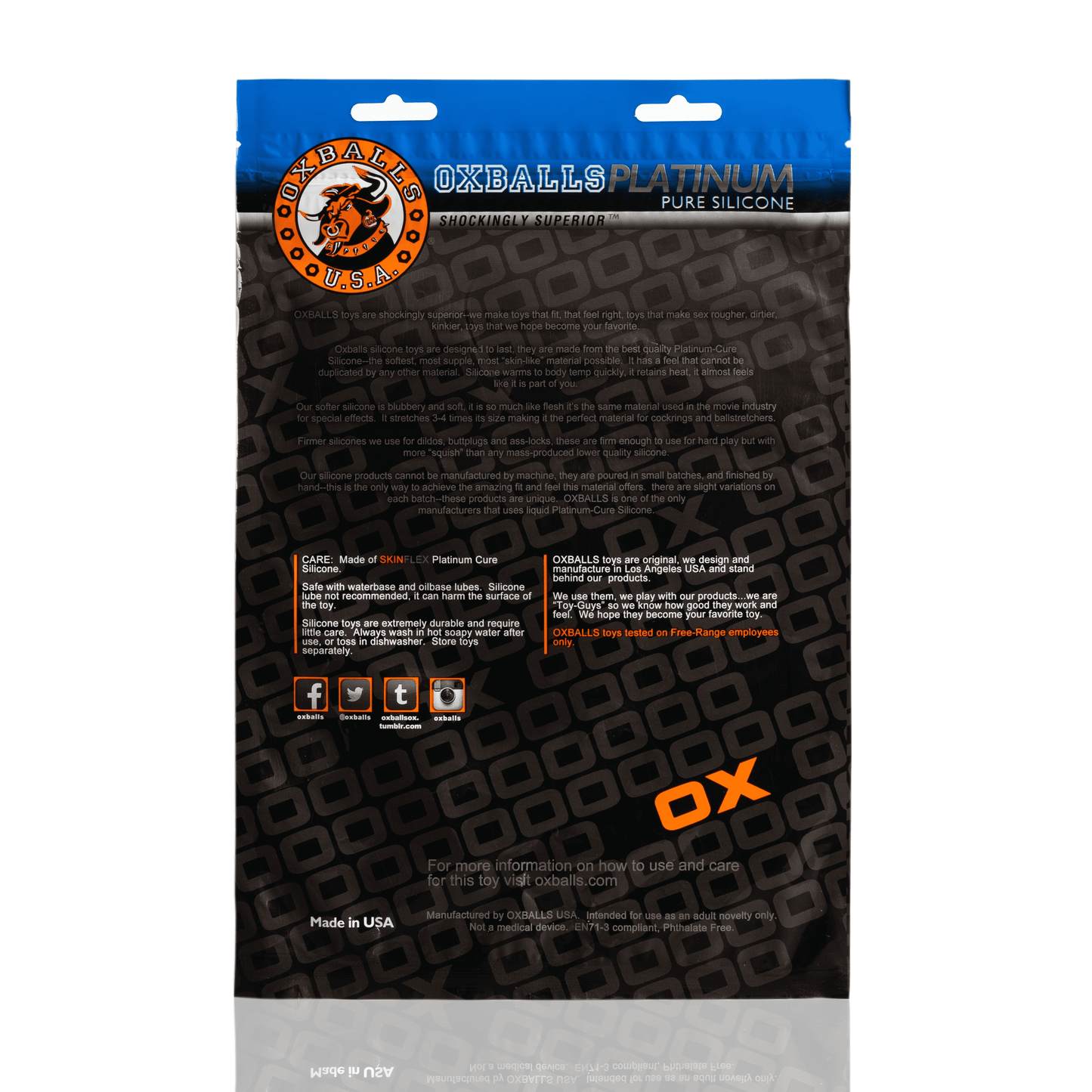 Oxballs Pighole Morph Silicone Plug - BLUEBALLS METALLIC