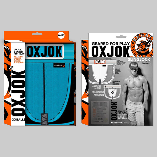 Oxballs Oxjok Big Dick Bulger Jockstrap in White Snow – extra-deep pouch with padding and bold BIG DICK label."