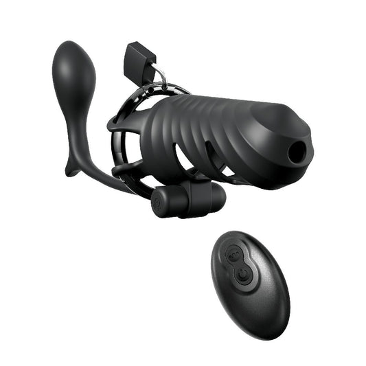 Vibrating Cock Blocker with Ass-Gasm Plug