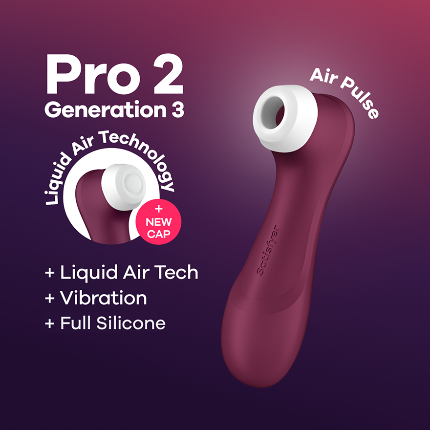 Satisfyer Pro 2 Generation 3 Air Pulse Vibrators - Wine Red