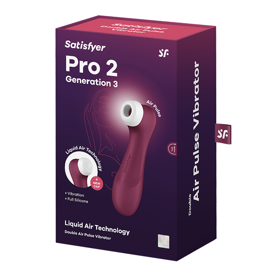 Satisfyer Pro 2 Generation 3 Air Pulse Vibrators - Wine Red