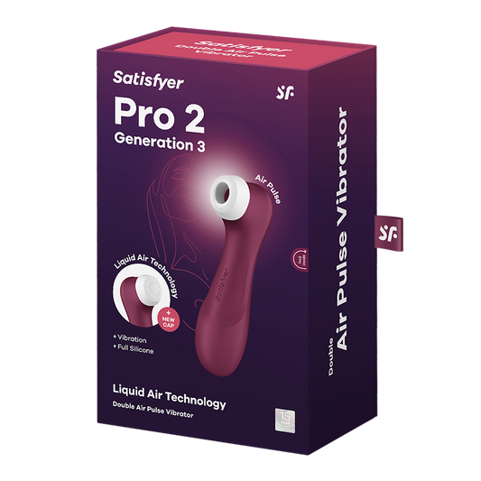 Satisfyer Pro 2 Generation 3 Air Pulse Vibrators - Wine Red
