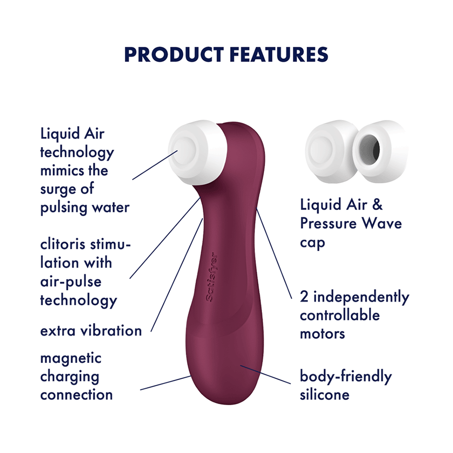 Satisfyer Pro 2 Generation 3 Air Pulse Vibrators - Wine Red