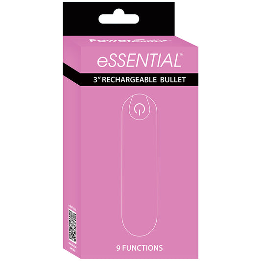 PowerBullet Essential 3.5” Rechargeable Bullet Vibrator – Compact with Travel Case