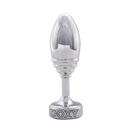 Doxy Ribbed Aluminium Butt Plug – Front View