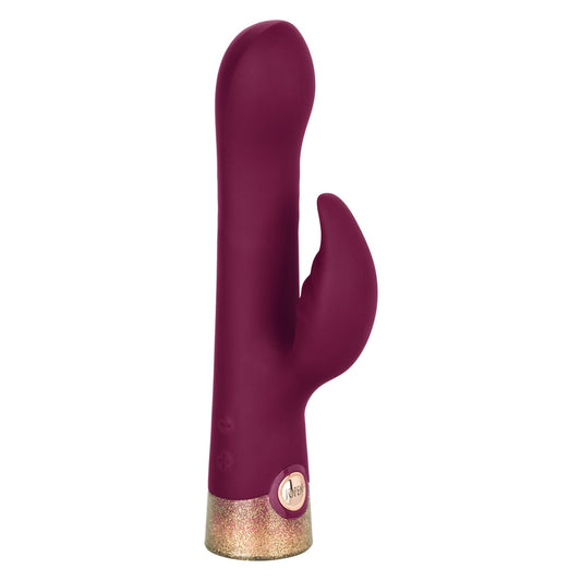 CalExotics Starstruck Affair rabbit vibrator – glitter silicone dual stimulator with rotating shaft and flickering clitoral teaser.