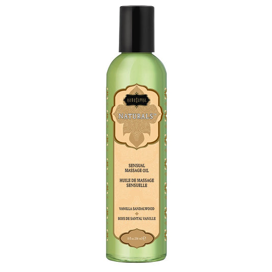 Kama Sutra Naturals Massage Oil – Vanilla Sandalwood Scented Body Oil in 8 oz Bottle