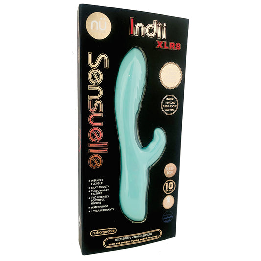 nü Sensuelle Indii XLR8 – Flexible rabbit vibrator with flickering clitoral stimulator and Turbo Boost mode