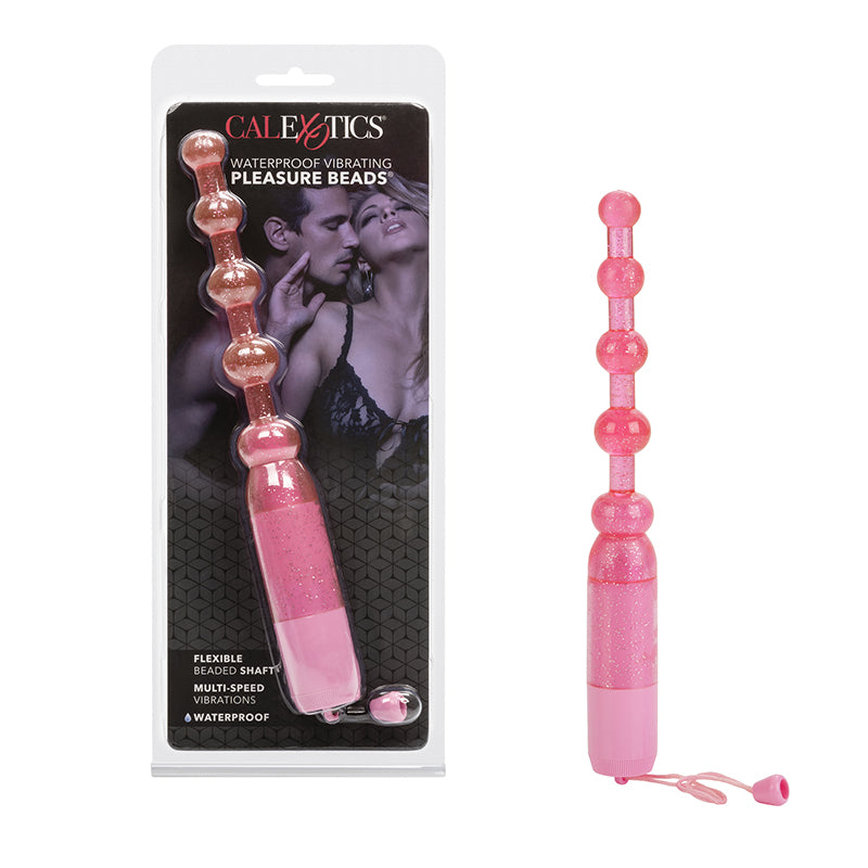 CalExotics Waterproof Vibrating Pleasure Beads – Flexible Pink Beaded Vibe | PurpleNight.ca