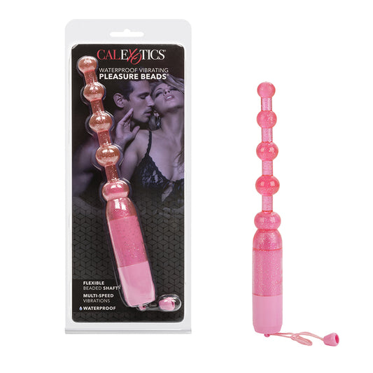 CalExotics Waterproof Vibrating Pleasure Beads – Flexible Pink Beaded Vibe | PurpleNight.ca
