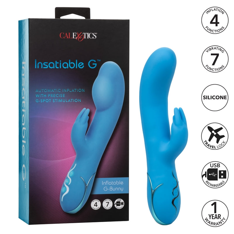 CalExotics Insatiable G – Inflatable G-Bunny Vibrator with Vibration and Tickler