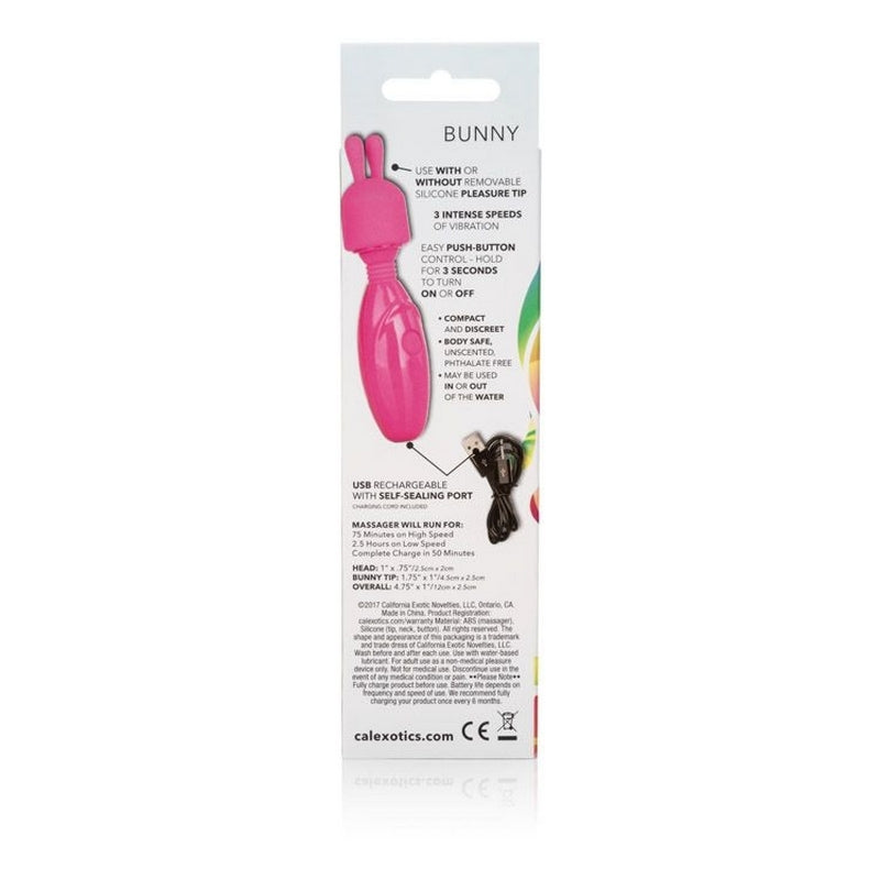CalExotics Tiny Teasers Rabbit – Compact Clitoral Vibrator for Beginners, USB Rechargeable