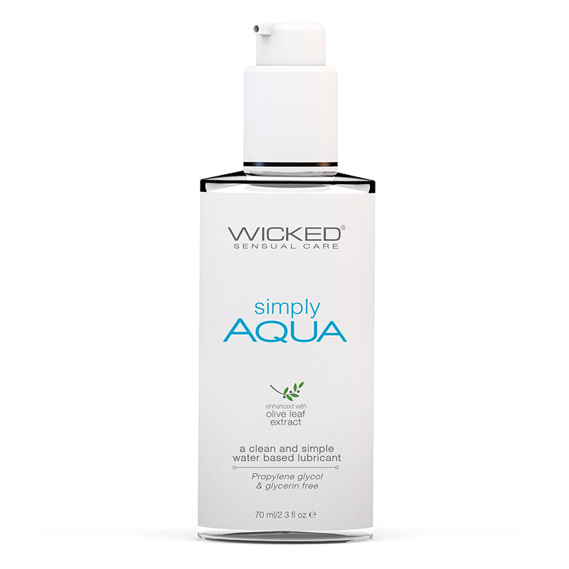 Wicked Simply Aqua water-based personal lubricant 2oz pump bottle paraben-free glycerin-free