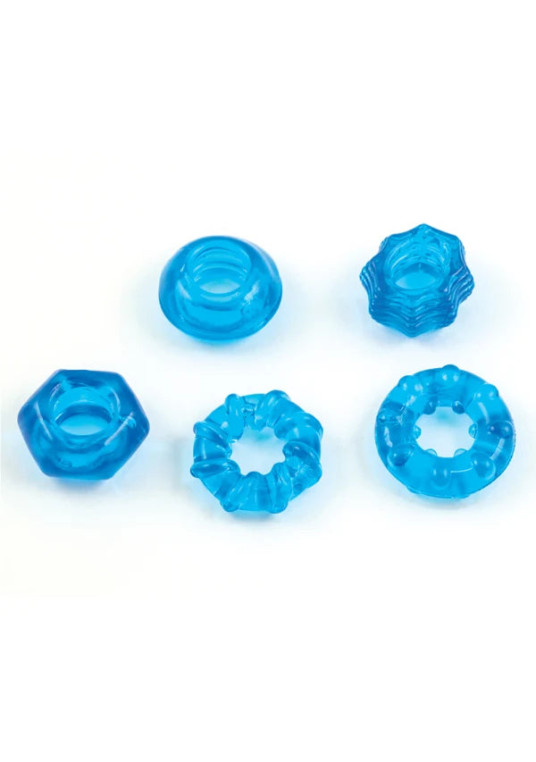 Nasstoys Enhancer 5-Piece Cock Ring Set Blue