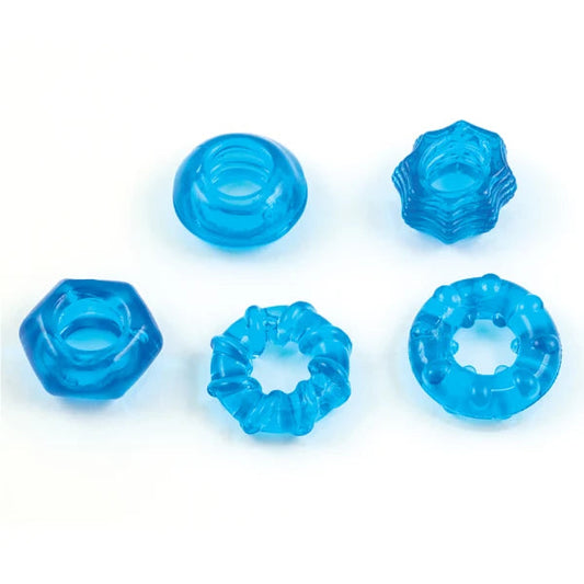 Nasstoys Enhancer 5-Piece Cock Ring Set Blue
