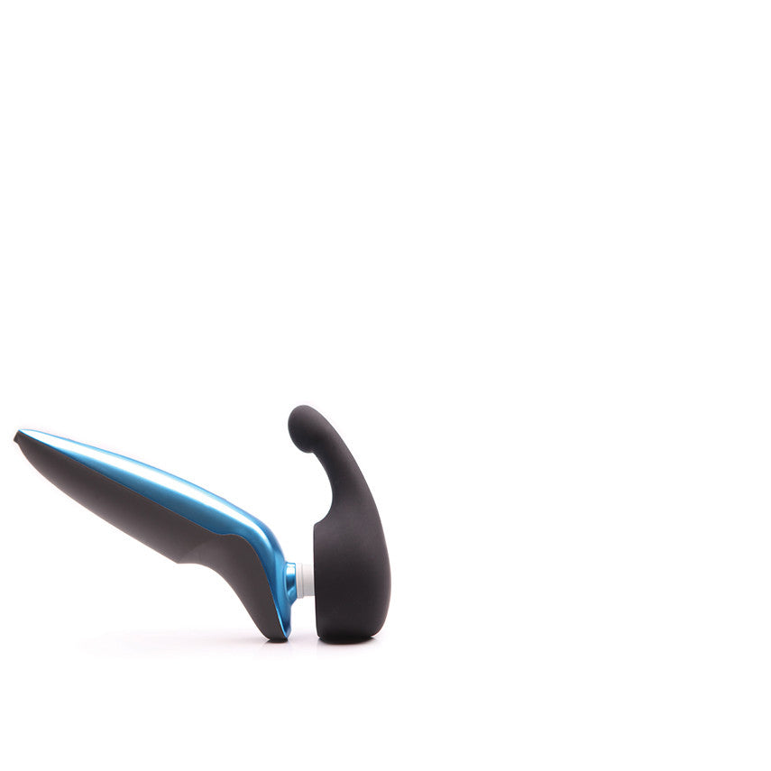 Ergonomic 2.7-inch insertable wand attachment for focused pleasure