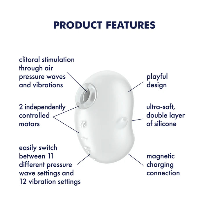 Satisfyer Cutie Ghost – Dual Motor Air Pulse & Vibration Clitoral Stimulator