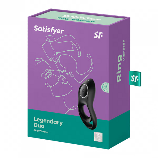 Satisfyer Legendary Duo Ring Vibrator – Dual Ring Black Silicone Design