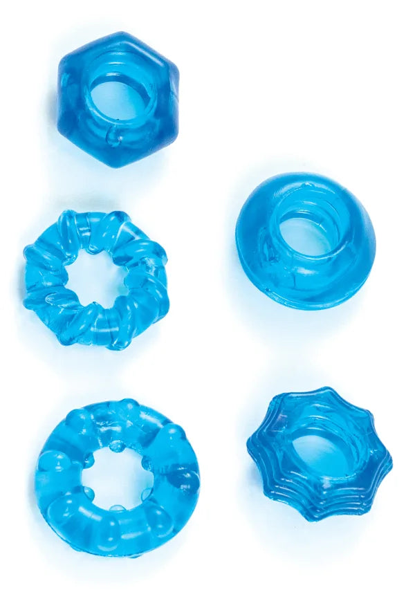 Nasstoys Enhancer 5-Piece Cock Ring Set Blue