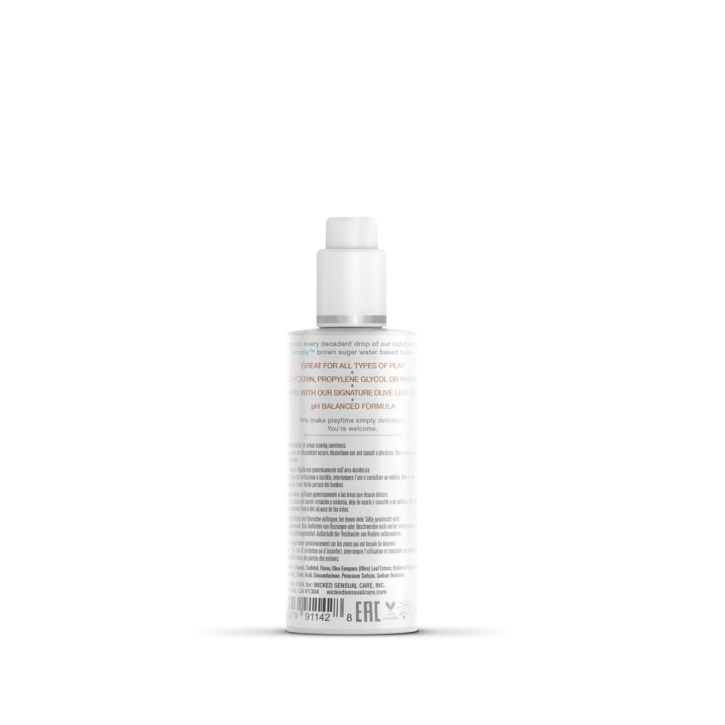 Wicked Simply Aqua Brown Sugar Flavored Water Based Lube 2.3 oz