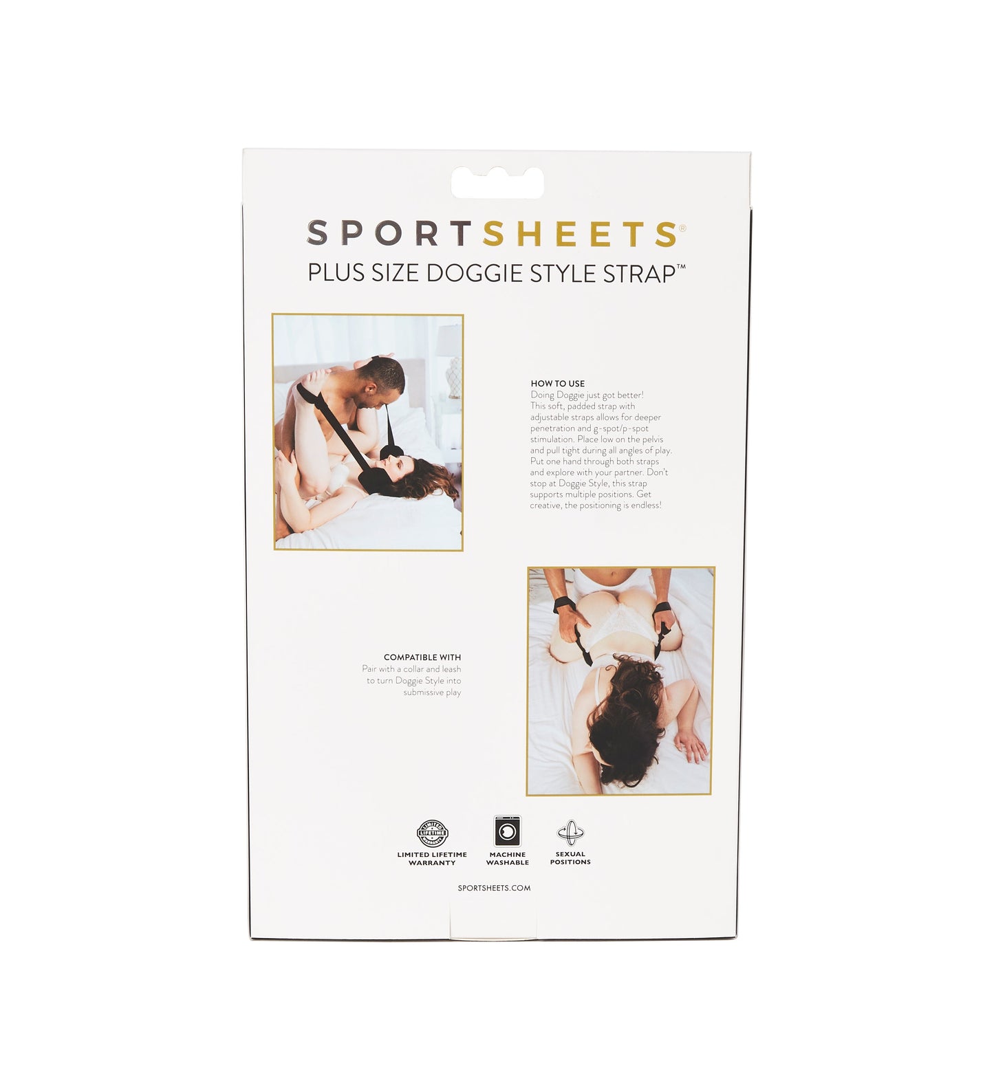 Sportsheets Plus Size Doggie Style Strap – padded positioning aid for deeper penetration and support in doggie-style sex