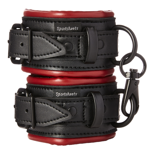 Sportsheets Saffron Handcuffs – Scarlet Vegan Leather Bondage Restraints