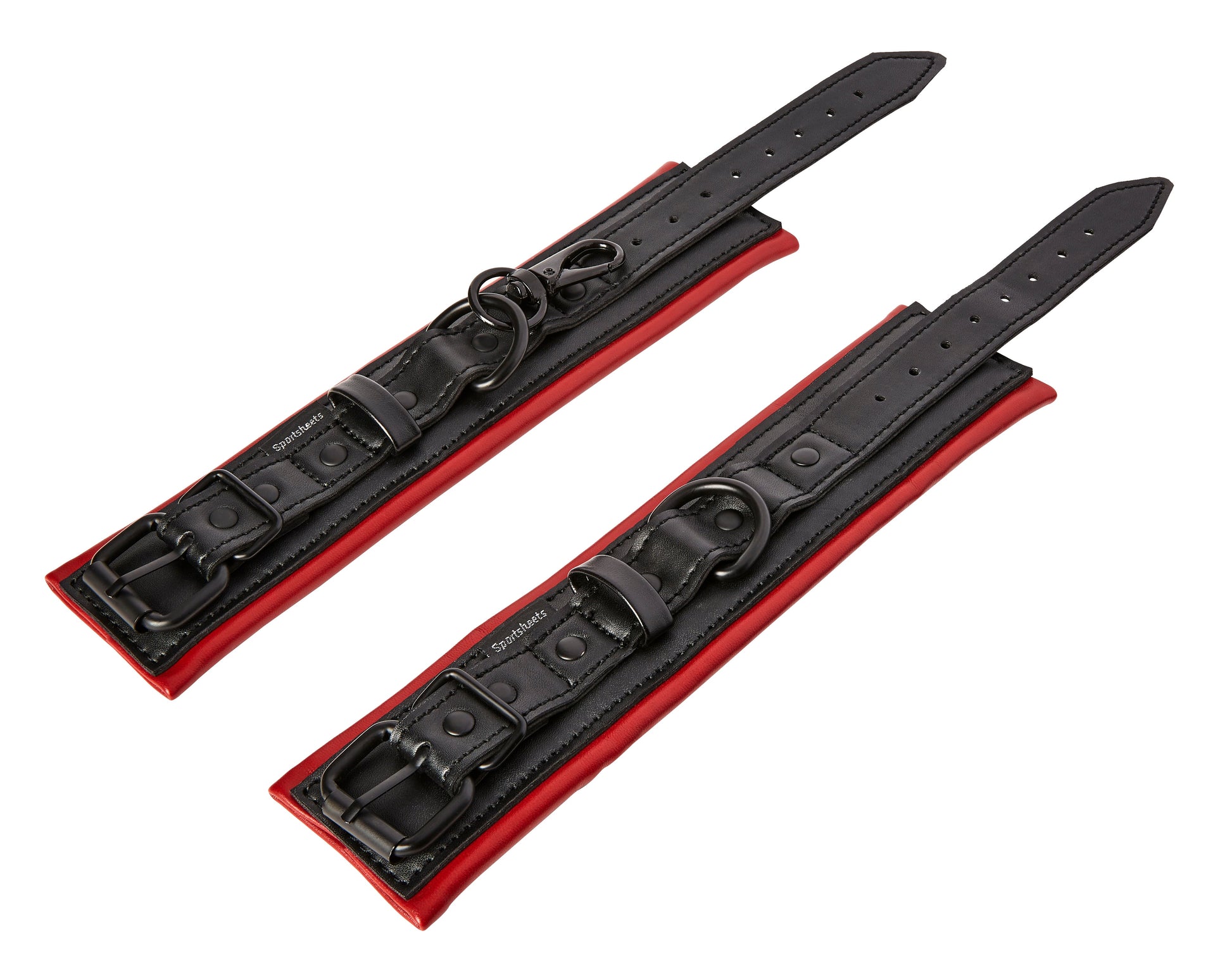 Sportsheets Saffron Handcuffs – Scarlet Vegan Leather Bondage Restraints