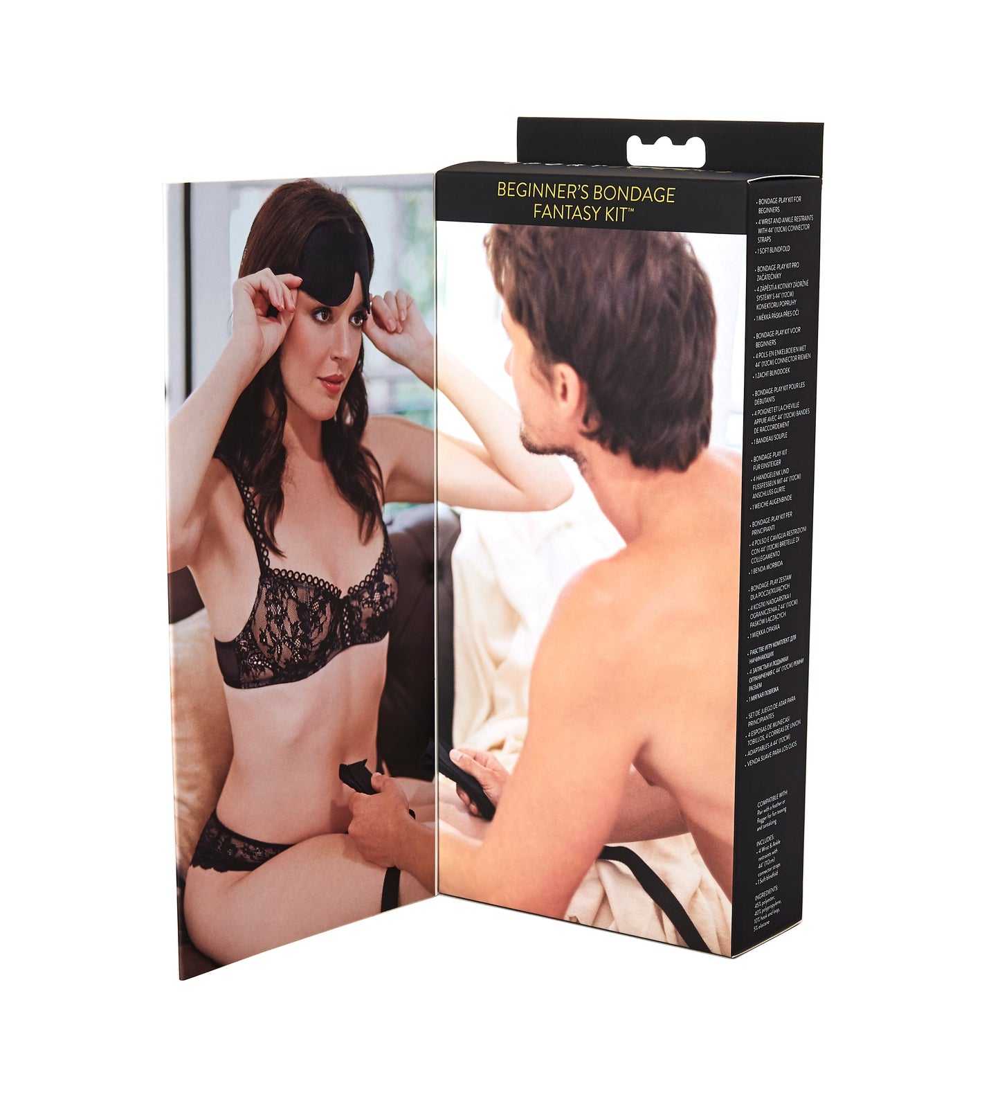 Sportsheets Beginner's Bondage Fantasy Kit with adjustable cuffs and soft blindfold – ideal for couples exploring light bondage
