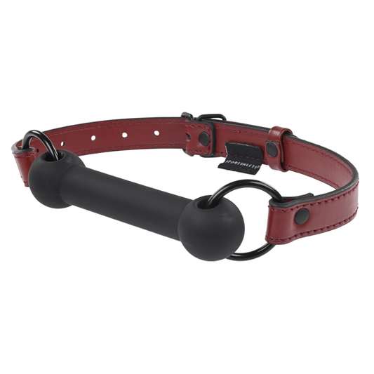 Sportsheets Saffron Silicone Bit Gag – Vegan Leather Adjustable BDSM Mouth Gag