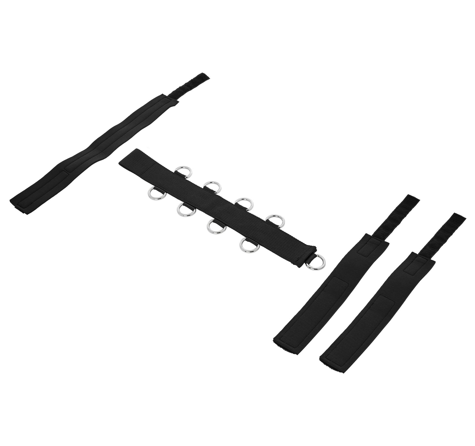 Sportsheets Neck and Wrist Restraint – soft neoprene bondage collar and cuffs with D-rings and nylon strap for full-body restraint play