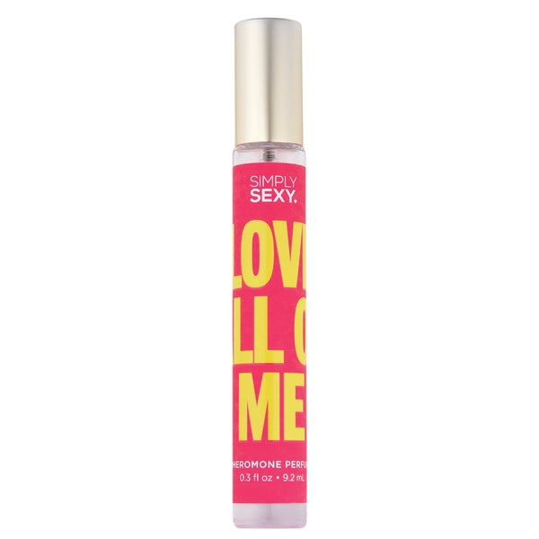 Simply Sexy Love All Of Me Pheromone Perfume – travel-size bottle with floral-vanilla scent, designed to enhance your natural chemistry