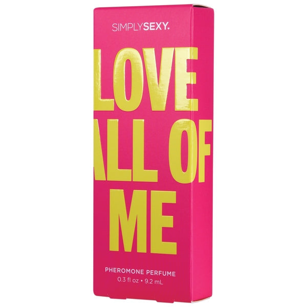 Simply Sexy Love All Of Me Pheromone Perfume – travel-size bottle with floral-vanilla scent, designed to enhance your natural chemistry