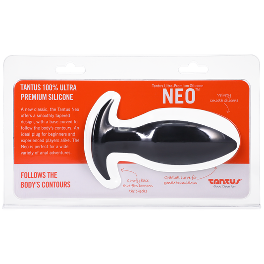 Tantus Neo Silicone Plug – smooth tapered beginner anal plug with curved base
