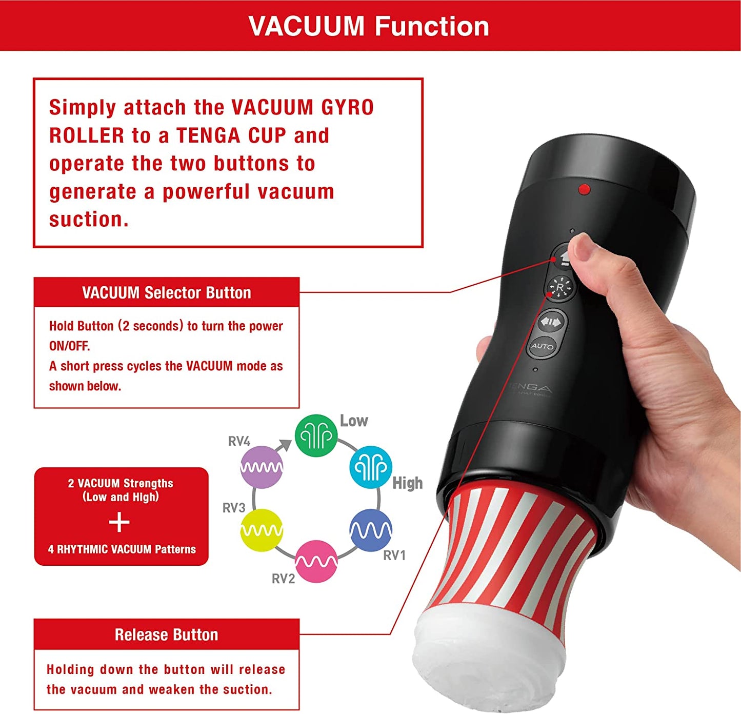 Tenga Vacuum Gyro Roller – Rotating Suction