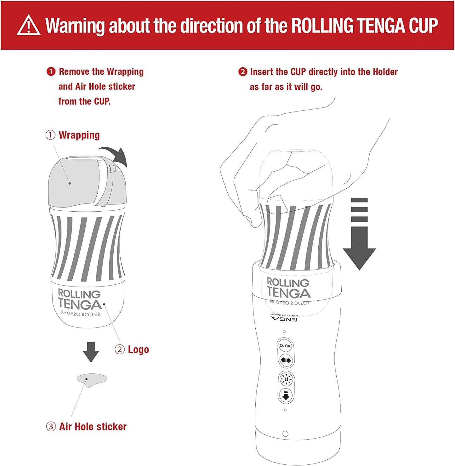 "Close-up of the Tenga Vacuum Gyro Roller – Japanese-designed rotating suction toy for men
