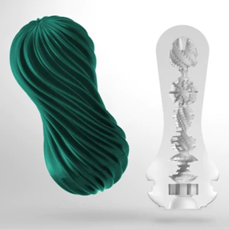 TENGA FLEX Male Masturbator with spiral ribbed sleeve and suction control – reusable and easy to clean