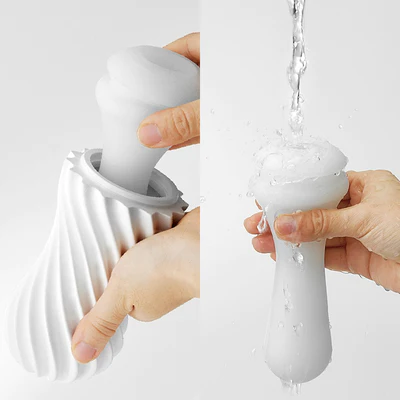 TENGA FLEX Male Masturbator with spiral ribbed sleeve and suction control – reusable and easy to clean